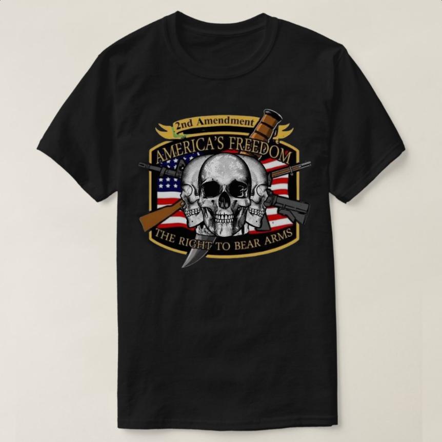 America's Freedom, The Right To Bear Arms 2nd Amendment T-Shirt 100% Cotton O-Neck Short Sleeve Summer Casual Mens T-shirt