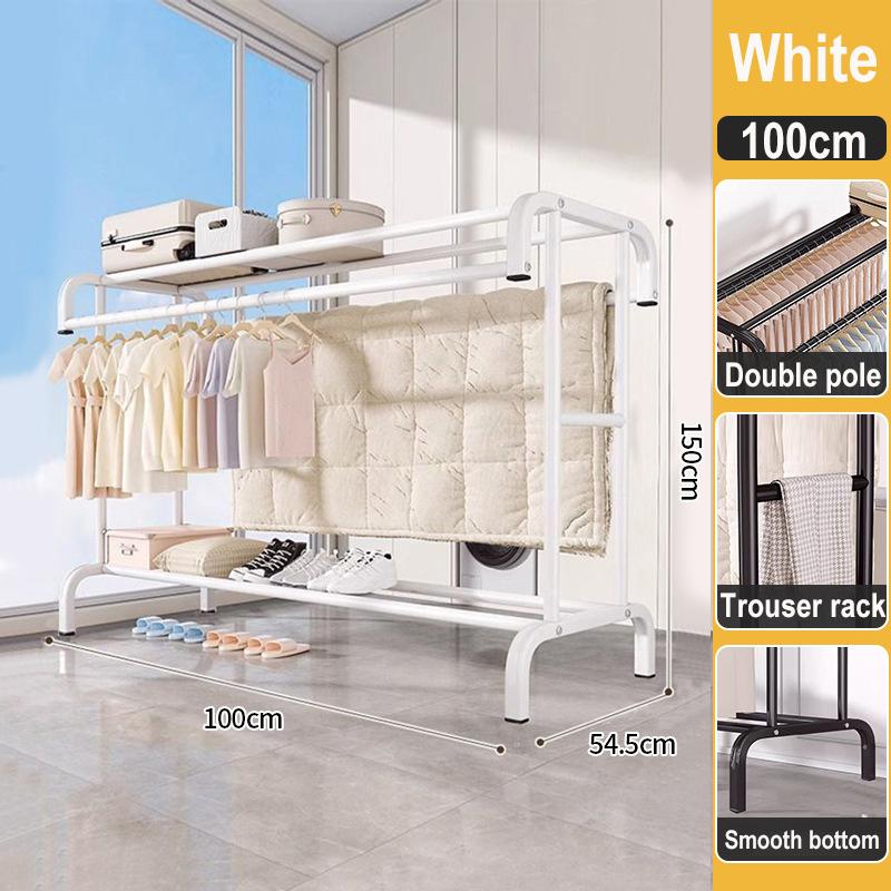 Clothes Rack Household Indoor Bedroom Balcony Drying Hanger Floor-To-Ceiling Coat Rack Thickening Simple Drying Rack