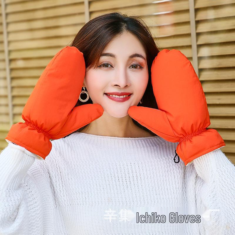 Wiatroszczelne Zimowe Rękawice Rowerowe Męskie i Damskie - Grube, Ciepłe Rękawice Łapawice Bawełniane