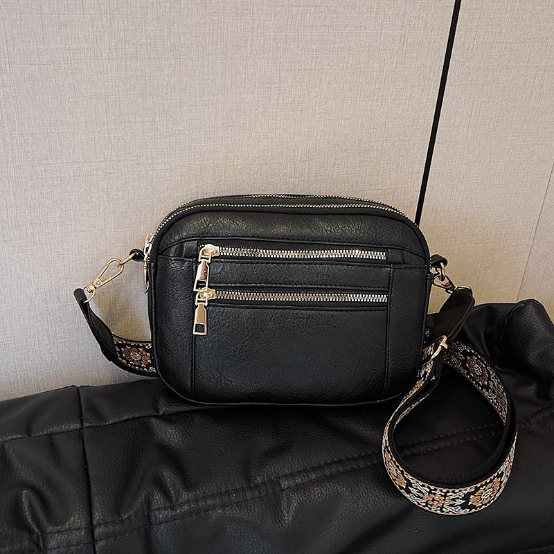 

Винтажная сумка через плечо для женщин, легкая, из искусственной кожи, с несколькими отделениями, вышитым ремнем для ежедневного использования, сумка для покупок на плечо