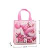 StoBag Pink Christmas Gift Bags Cute Santa Sleigh Design Non-Woven Holiday Tote Bags for Girls’ Winter Parties and Candy