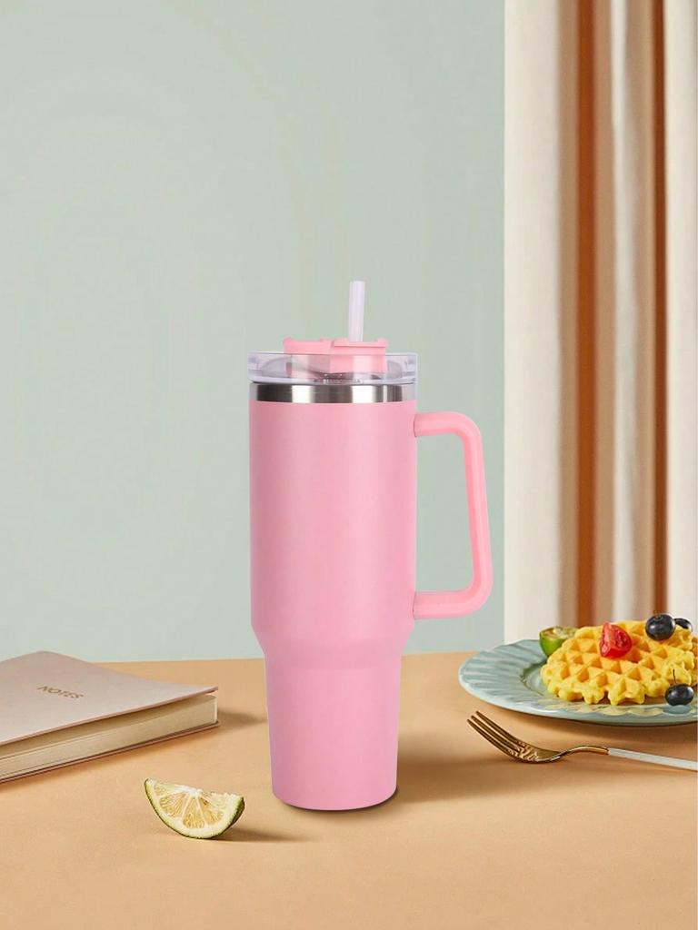 1pc 1200ML/40oz Handle Insulated Water Bottle, 304 Stainless Steel, Car Cup, Insulated for Brewing or Cooling Beer and Cola