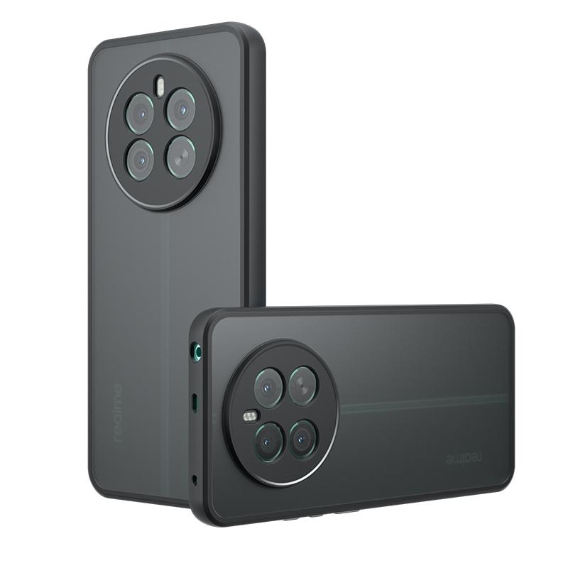 

Акриловый противоударный прозрачный чехол для телефона Realme 12 5G 12X 12 Plus, жесткая защитная задняя крышка, бампер For Realme 12 Plus чёрный