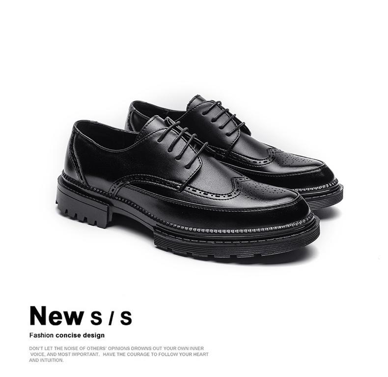 Leder-Loafer für Herren: Business & Freizeit, Atmungsaktive Formelle Schuhe, Niedrig geschnitten, Dicksohlig, Britischer Stil für Hochzeiten.