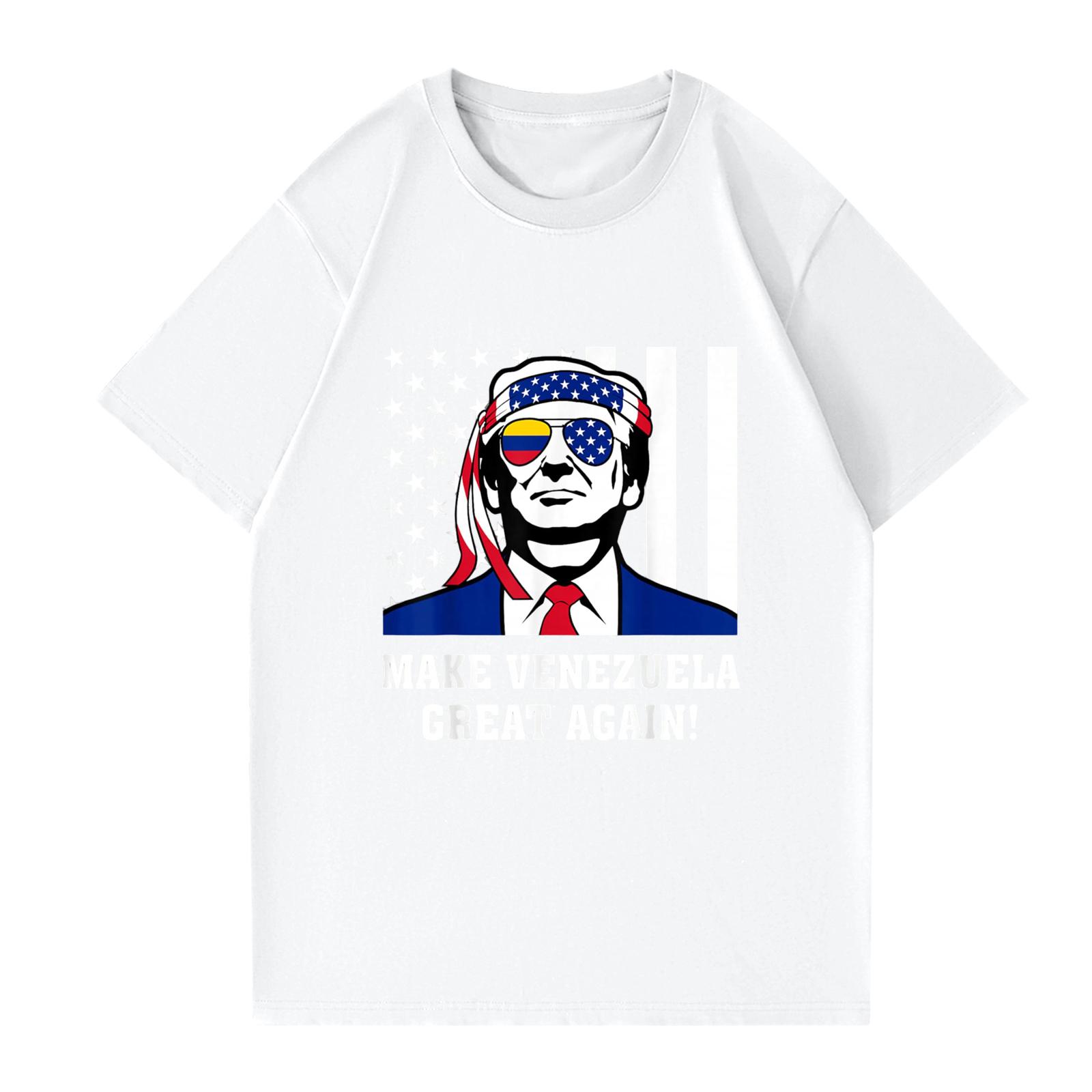 Женская и мужская модная футболка с круглым вырезом повседневная с принтом с коротким рукавом XL белый 1360₽