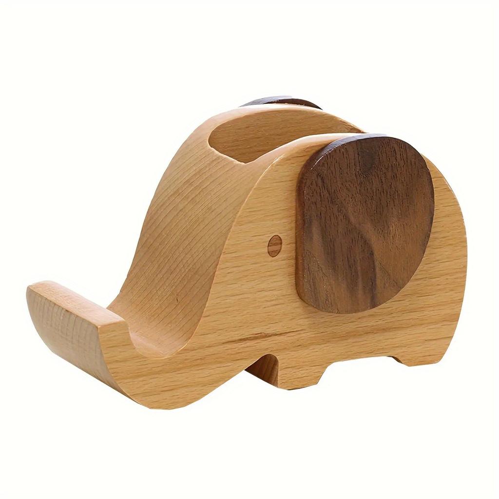 1PC Beech Crafts Creative Elephant Pen Holder Study Storage Box Desktop Ornament