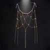 Zircon Bridal Head Chain Hollow Headpiece Tassel Hair Chain Pearl Headpiece  Festival