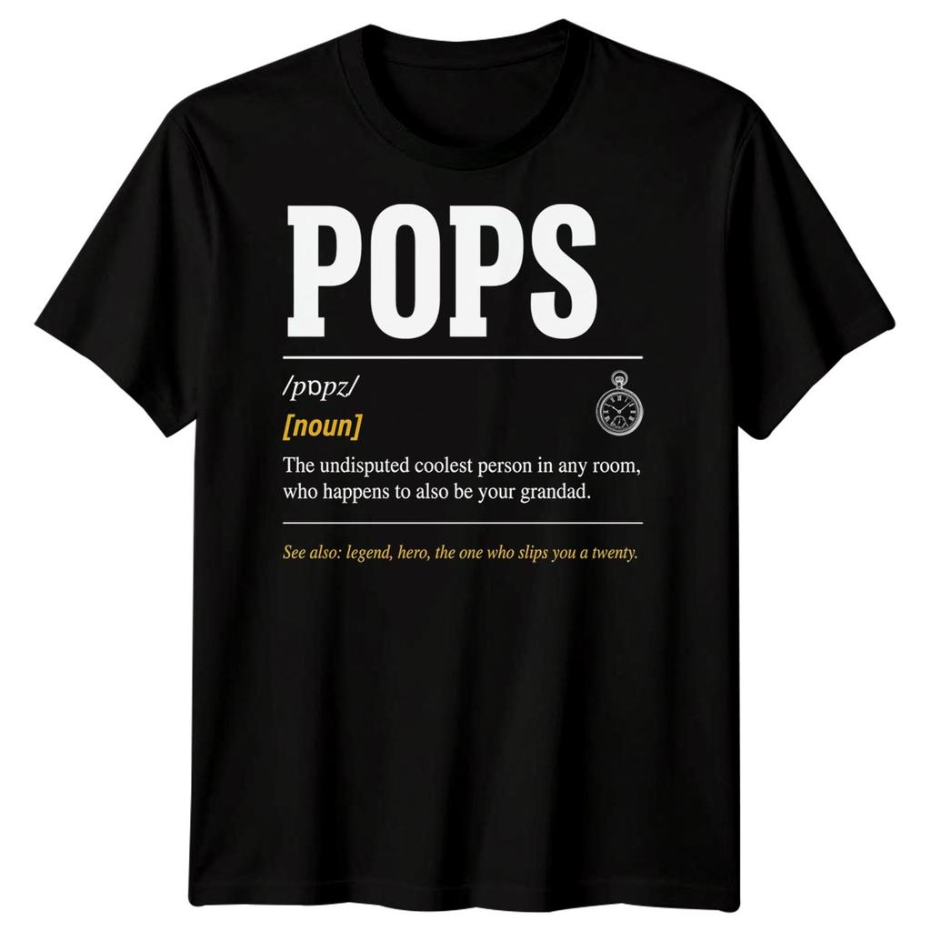 Pops Definition Unisexs T Shirt Grandad Grandpa Gift Fathers Day Graphic Tee
