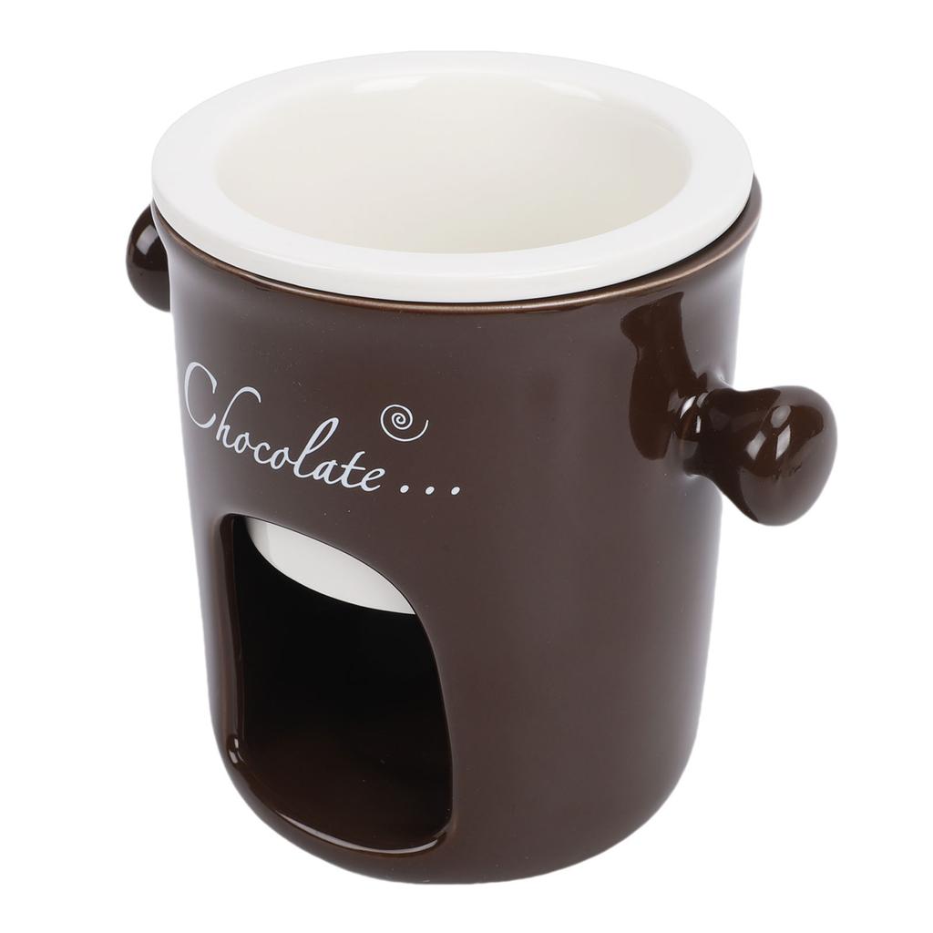 Chocolate Melting Cup Multifunctional Stylish Ceramic Fondue Mug with Fork for Ice Cream Cheese