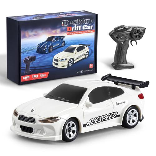 Carox 1/64 Scale Drift Car, Tabletop Radio Control Mini, 15km/h High Speed, 2-Speed ??Switch, 4WD, 25-Minute Range, DigiPro, Full Proportional Control