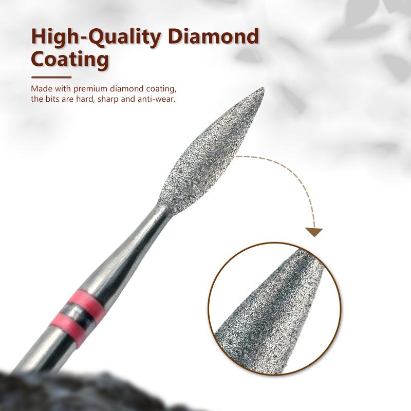 Diamond Nail Drill Bits Durable Material Multiple Uses For Home Diy Nail Art Cuticle Clean Gel Removing