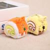 Plush Animal Cake Toy with Ball Chain Stuffed Tiger Chocolate Rabbit Strawberry Fox Cat Cake Roll Keychain Pendant Bag Charm Hanging Decor