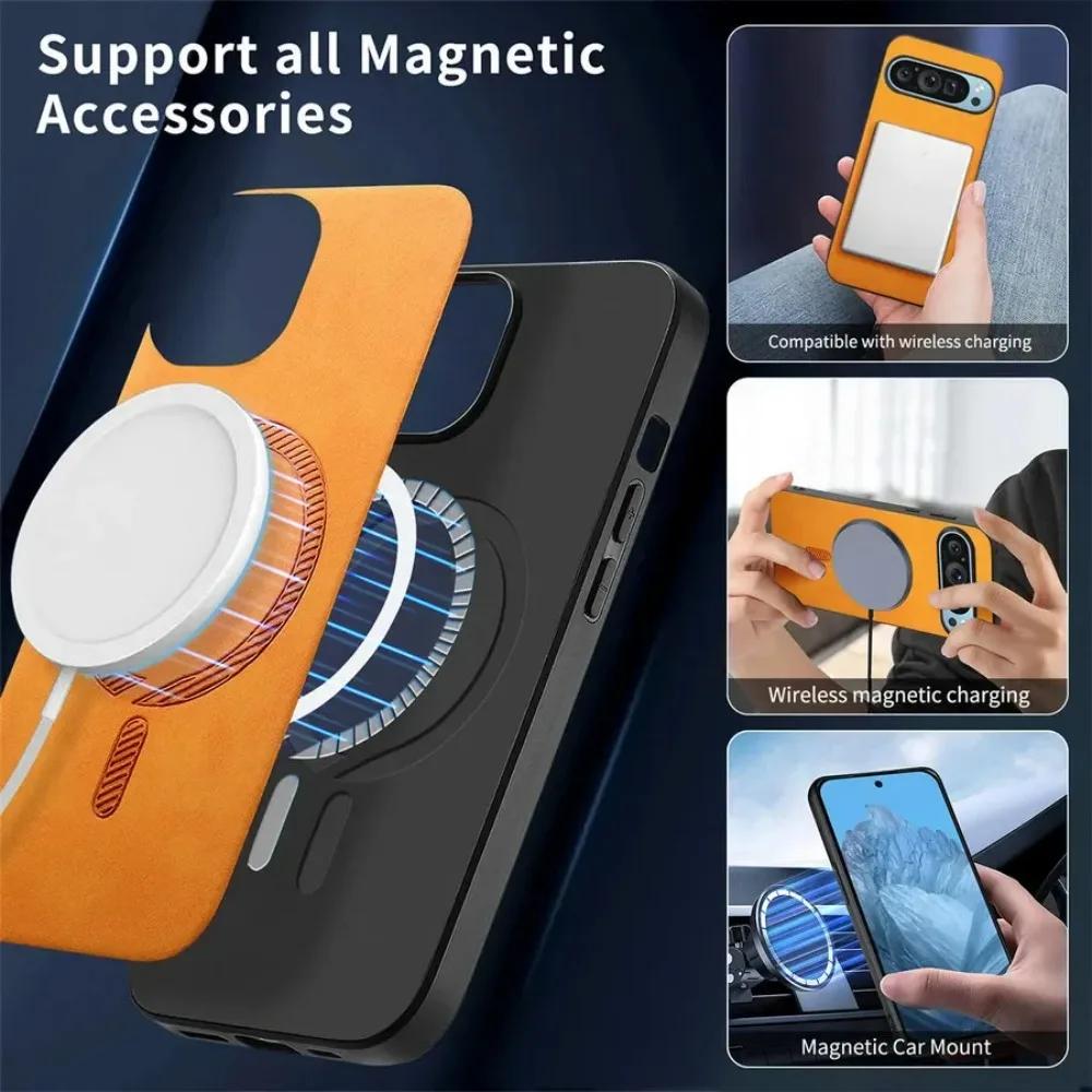 Luxury Simple Smooth-Touch PU Leather Slim Case For Google Pixel 10 9 Pro XL 8 7A Pro Wireless Charge Full-pack Shockproof Cover
