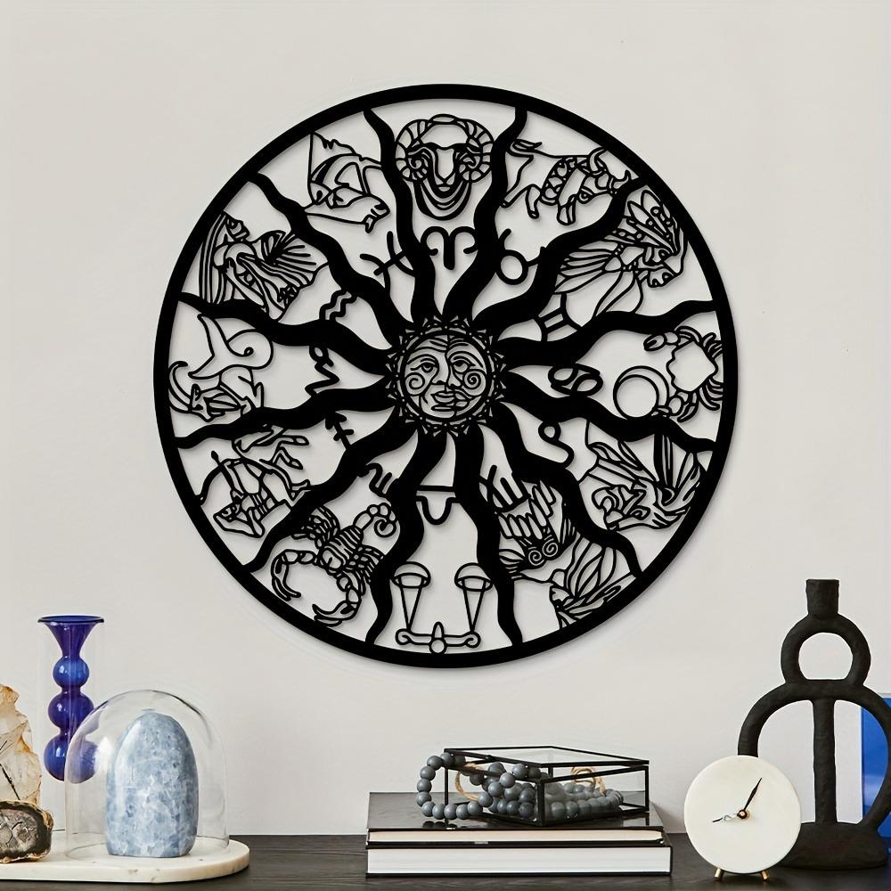 Metal Wall Art Zodiac Sun Sign 1pc, Astrology Celestial Home Decor, Iron Ramadan Ornament
