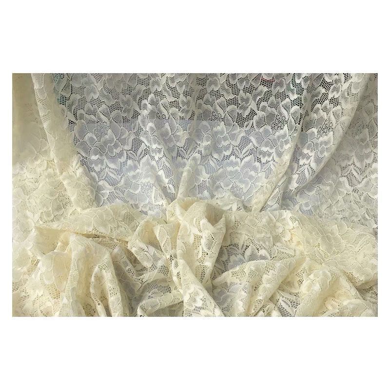 White Openwork Embroidered Chiffon Fabric Suitable for Wedding Dresses Formal Gowns and DIY Handmade Clothing Fabrics