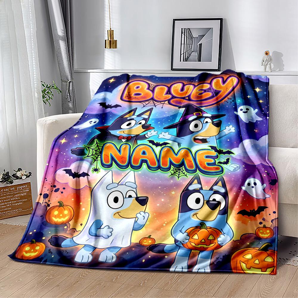 Halloween Night Adventure Personalized Name Blanket Lightweight Personalized Blanket Comfortable Throw For Sofa Bed Bedding Living Room All-Season Use