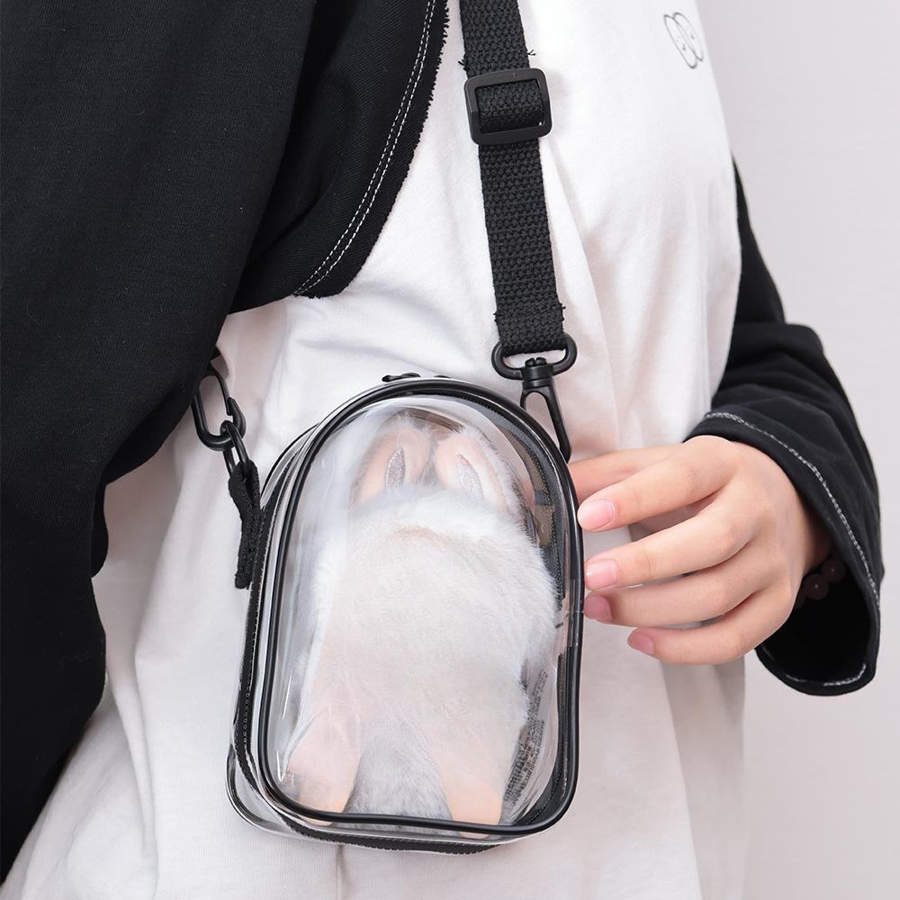 

14cm Doll Outward Backpack, Strolling Bag, PVC Transparent Bag, Celebrity Doll, Celebrity Support, Cotton Doll, Display Storage Bag Pack of 1