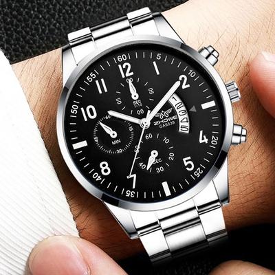 Men Business Watch Fashion Steel Band Male's Calendar Quartz Watch Relogio Masculino