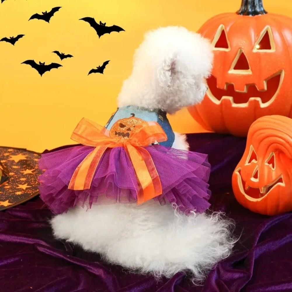 Pumpkin Dog Lace Skirt Soft Small Dog Outfits Pet Supplies Funny Pet Apparel  Pet Show