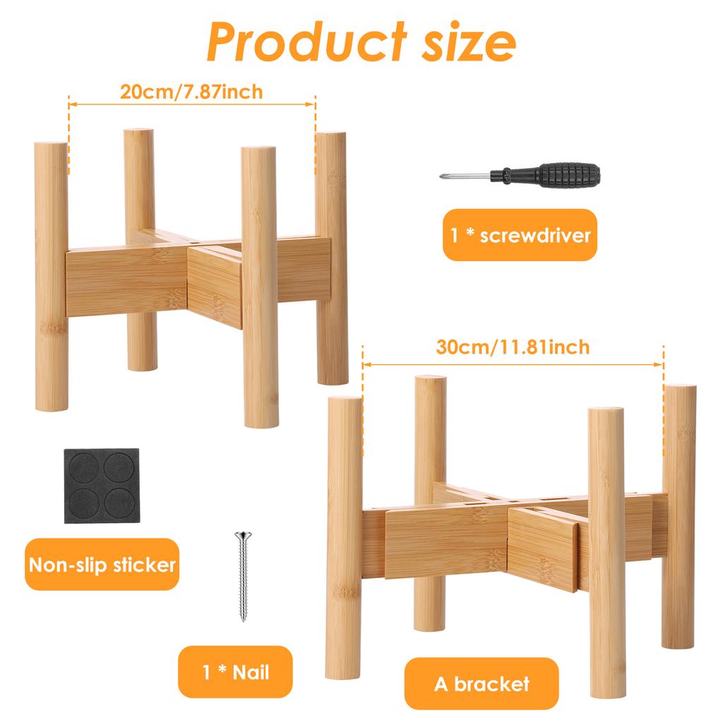 2Pcs Drink Dispenser Stand Wood Flowerpot Holder Adjustable Beverage Jug Stand Water Pitcher Stand Dispenser Stand for Home New