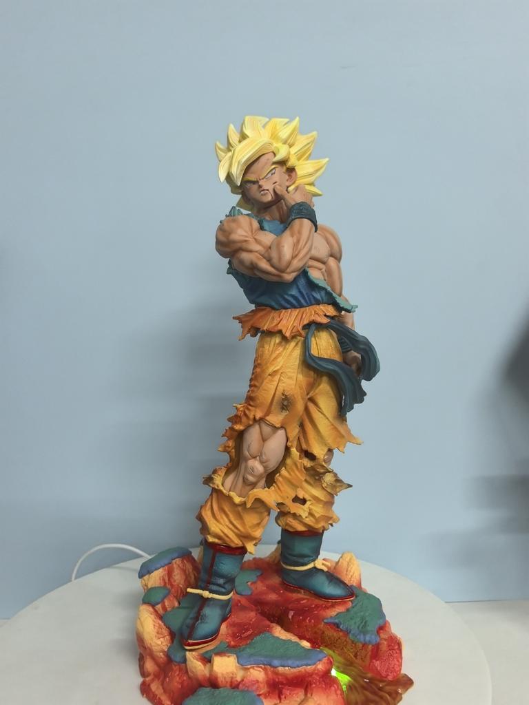 Super Saiyan Pinch Face Battle Damaged Goku Pvc Action Figure 38cm Collectable Dragon Ball With Blister Box Anime Fans Toy Gifts Premium Quality