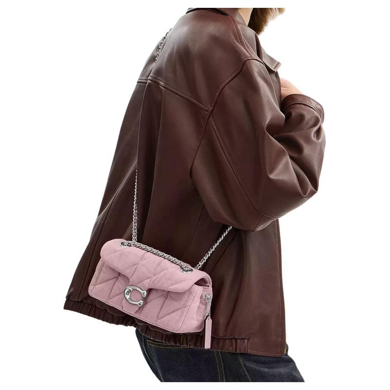 Coach Tabby 20 Logo Classic Quilted Denim Crossbody Shoulder Bag Small Women's Light Purple