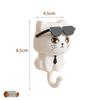 Rotating Black Cat Adhesive Wall Hook for Coats, Keys, and Hats - No-Drill Installation