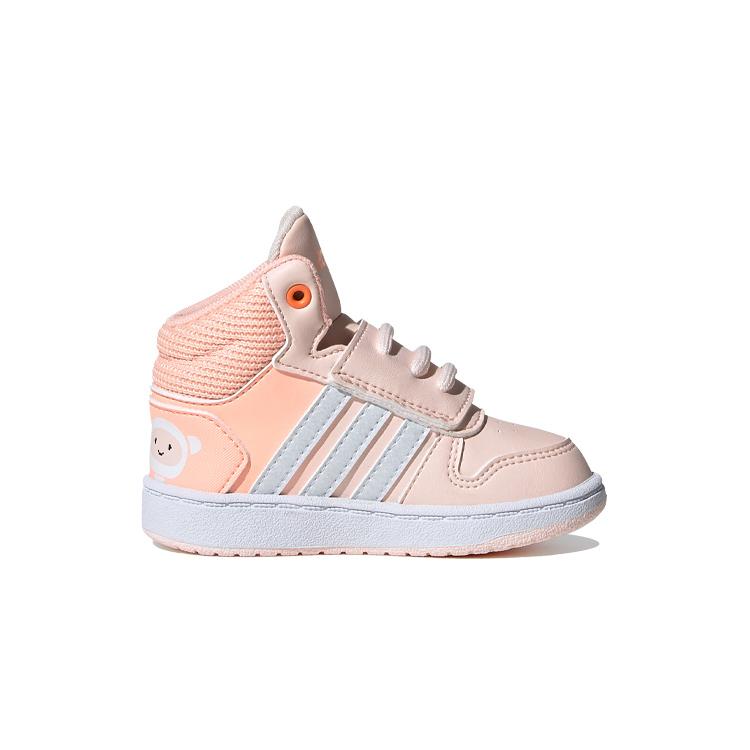 Adidas Neo Hoops 2.0 Mid I Slip Resistant Slip Resistant Mid top Toddler Shoes Pink White Infant And Toddler FW4924