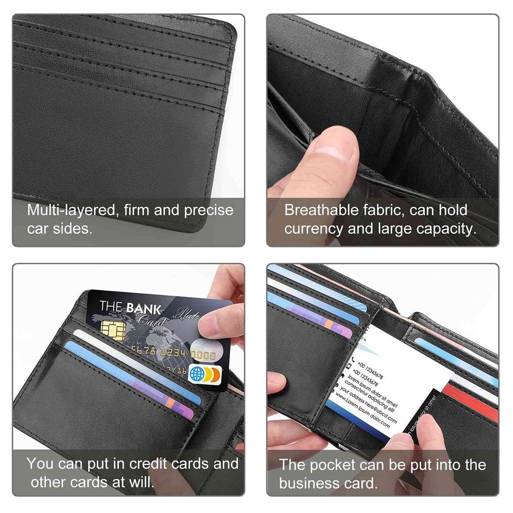 Symphogear Men's Bi-fold Leather Wallet with Coin Purse, Women's Bi-fold Wallet, Slim Wallet, Small Wallet, Popular, Business, Coin Purse, Father's Da