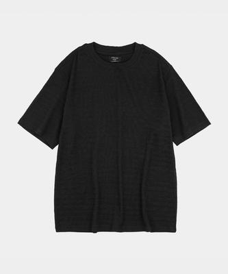 LETTERCOMO Air Wave Shell Stripe Short Sleeve T-Shirt Black