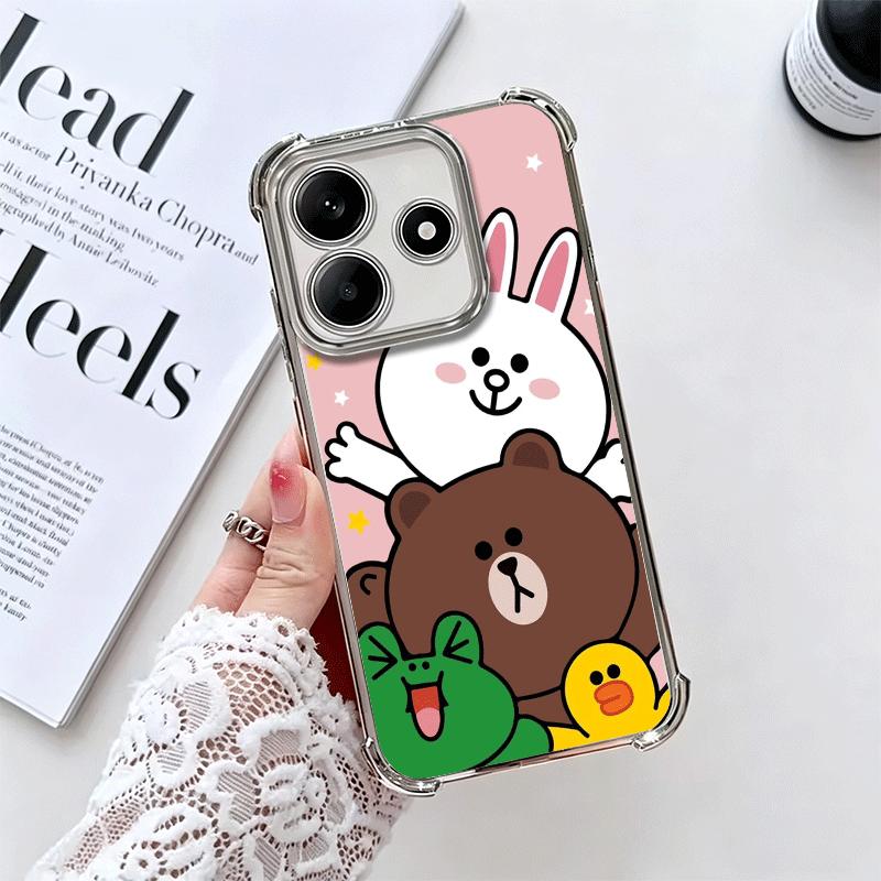 Cartoon Bear B-Browns C-Conys Soft Phone Case For Xiaomi Redmi Note 14 15 Pro Plus 13 12 11S 11T 5G 10 9S 9 Plating Anti-Fall Fu