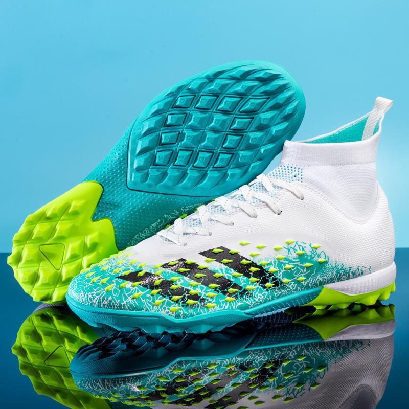 New Youth Adult Student Male And Female Long Nails Ag Broken Nails High Top Artificial Grass Training Football Shoes 35