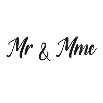 [R6020] - Sheet of Stickers 'Mr & Mrs' - 20x70 Cm