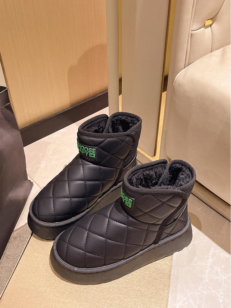 

Женские плюшевые зимние ботинки 2024 года — толстые, водонепроницаемые, нескользящие, устойчивые к холоду, теплые ботинки для хлеба 39 чёрный