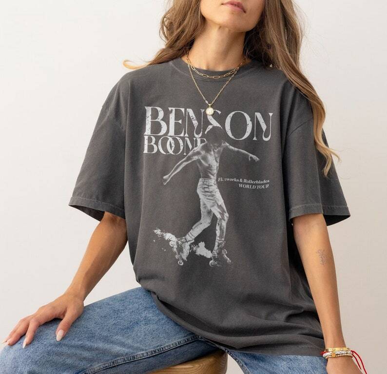 Vintage Fireworks & Rollerblades Benson World Tour 2024 Shirt, Boone Concert Tee Unisex T-Shirt S
