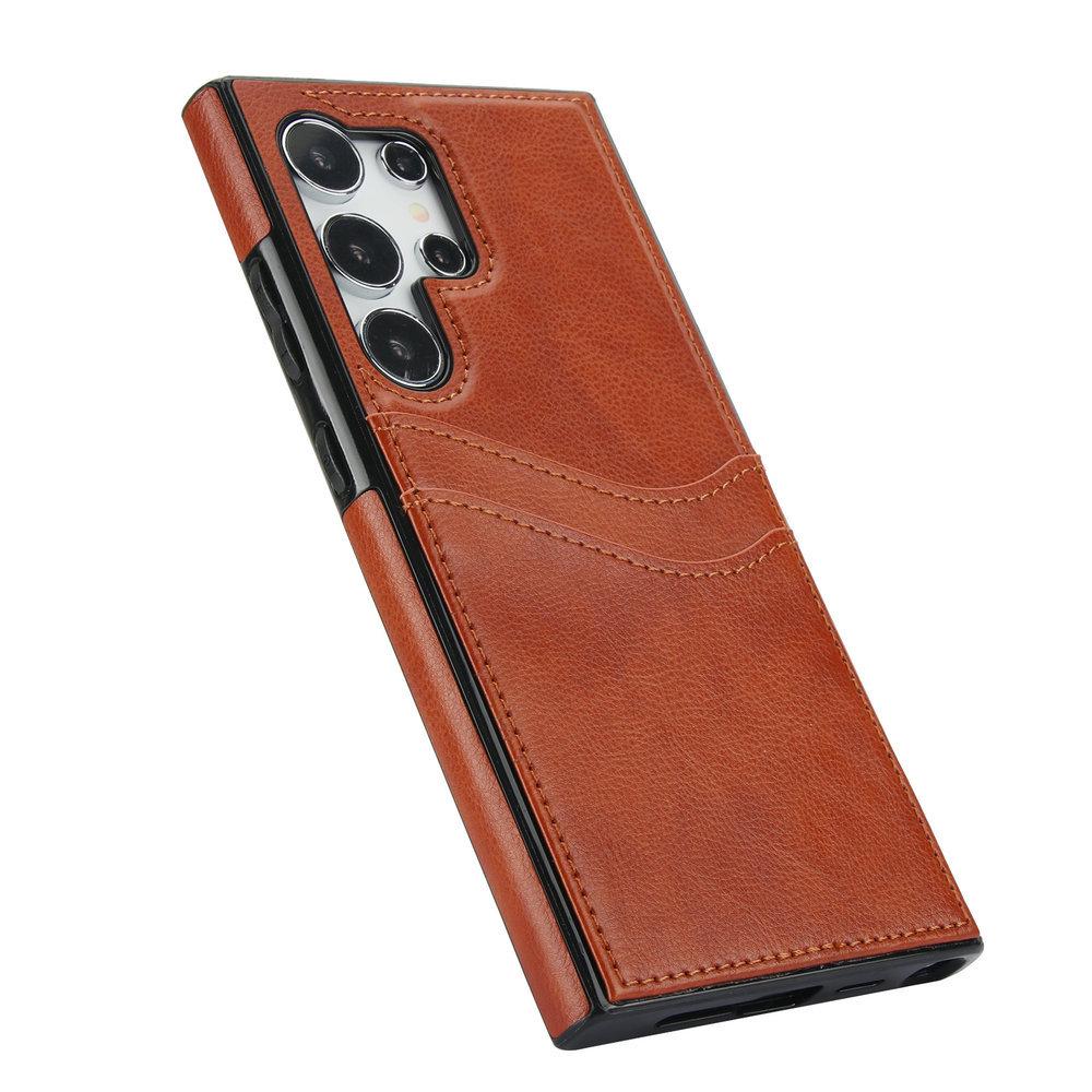 Samsung S25/S24U Leather Card Holder Protective Phone Case - Antidrop Business Design for 23Plus and FE Series