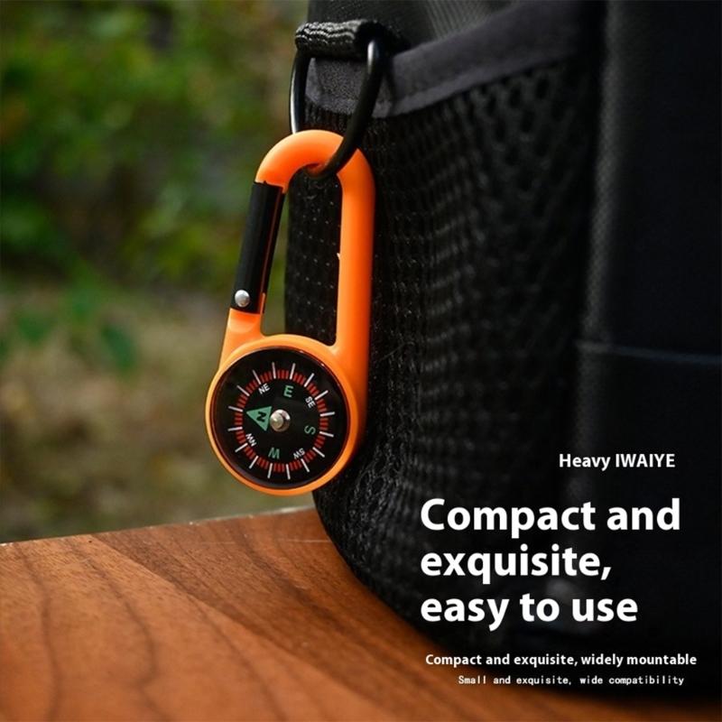 Multifunction Keychain Pocket Outdoor Carabiner Compasses Navigation Tool for Teen Adults Hiking Camping Compasses Portable