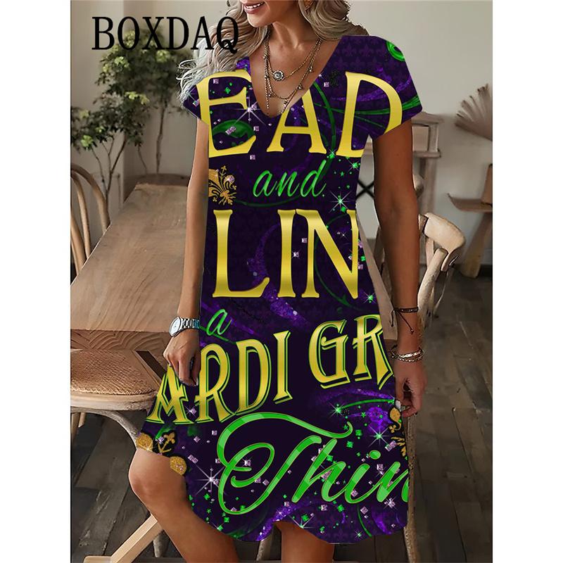 

Женское платье 2025 года, сексуальное платье с V-образным вырезом и коротким рукавом, повседневное вечернее платье, летний сарафан для леди 8XL