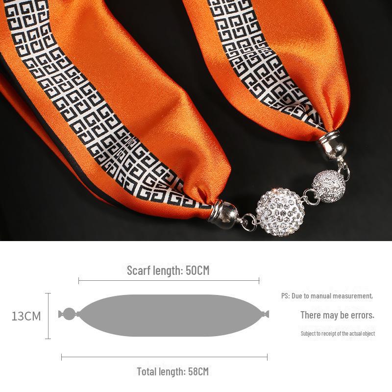 Damen Magnetverschluss Seidenschal - Modischer Nackenschutz für Frühling, Sommer und Herbst 2024