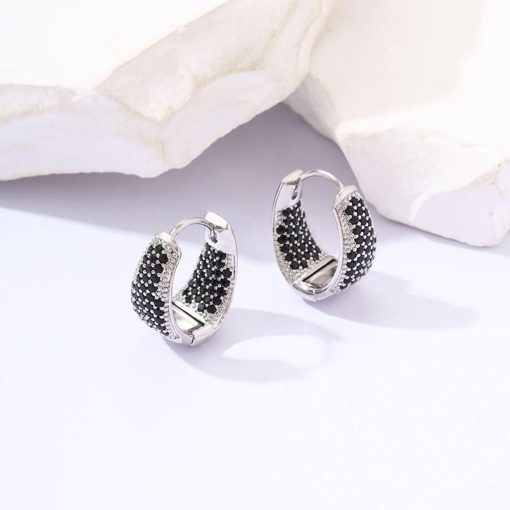 Kolorowe Cyrkoniowe Geometryczne Kolczyki Nausznice Trójkątne - Lekki Luksus, Wykwintna Biżuteria Modowa