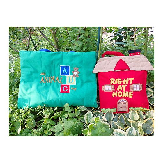 

Cloth Picture Book My ANIMAL ABC bag & RIGHT AT HOME Embroidery ABC English Smart Gift Set [Intellectual Development Lesson Book] English Education