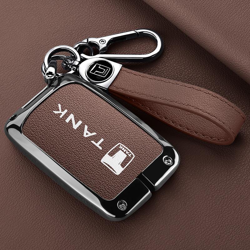 Zinc Alloy Car Key Case For Great Wall Gwm Wey Tank 300 500 Tank300 Tank500 Remote Cover Bag Shell Keychain Holder Accessories
