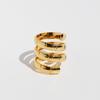 Brass Plated Real Gold Niche Fashionable Bamboo Spiral Multi-Layer Wide Version Ring Ring Ring Stacked Wearing 892
