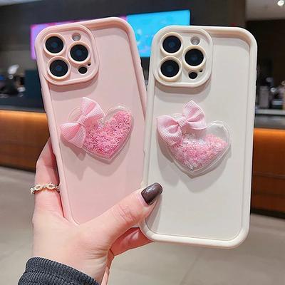Funda de Teléfono Suave de Silicona 3D con Lazo de Corazón de Amor Para iPhone 16 15 14 Pro Max 13 12 11 Pro X XS XR 7 8 Plus SE2 Cubierta Candy a Prueba de Golpes