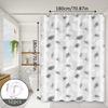Simple and Fresh Leaf-Patterned Bathroom Shower Curtain, Blocking and Separating Areas, Quick-Drying and Washable
