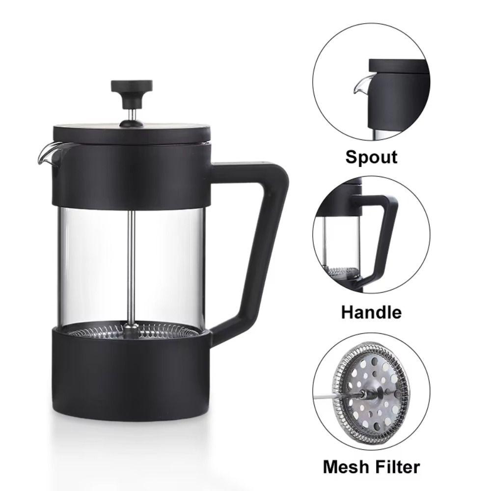 Thickened Glass French Press Coffee Maker Heat Resistant Hand Punch Pot  Home Brewing