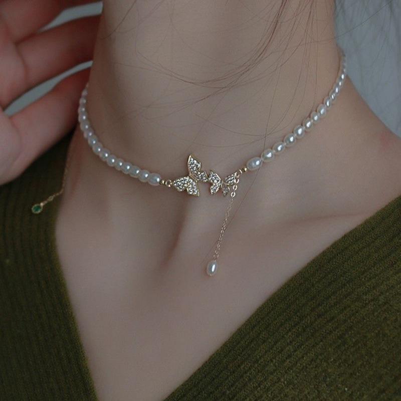 Multi-Layer Pearl Winding Necklace Light Luxury Niche High-End Clavicle Chain Femininity Versatile Girlfriend Strong Chain