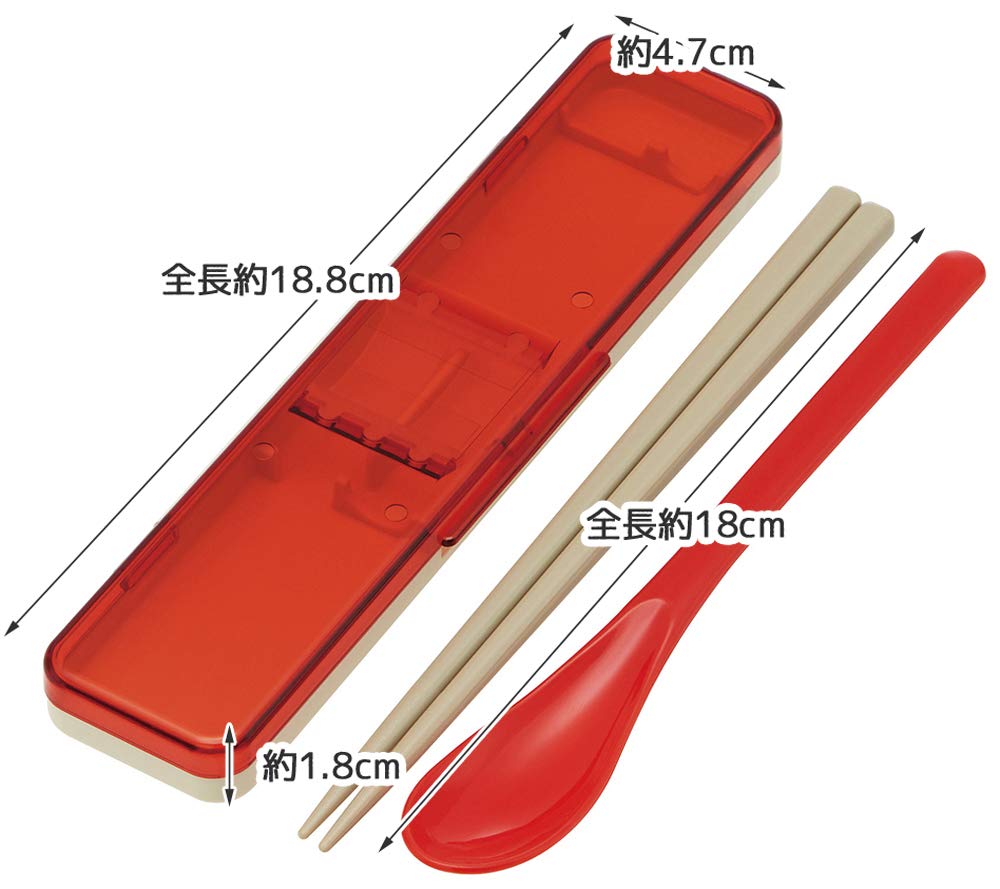 Skater Chopsticks and Spoon Combo Bento Adult Silent Silicone Made In Retro French Set, 18cm, Antibacterial, Box, Size, Cushions, Japan, Style,