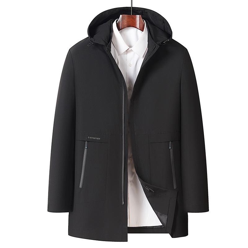 Veste pour hommes d'âge moyen Printemps et Automne Tenue de Papa Chapeau pour personnes d'âge moyen et âgées Veste à fermeture éclair Top Résistant à l'usure Décontracté