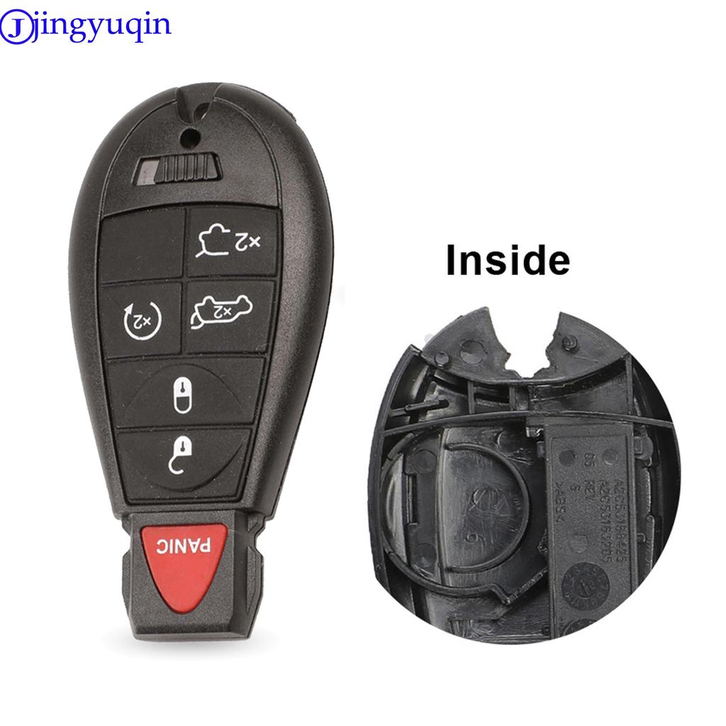 Jingyuqin 6 Button Remote Smart Key Shell Blank For Chrysler Jeep Dodge Grand Caravan Durango Charger Journey Case Fob Cover